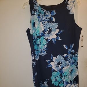 Alyx navy blue rose sleeveless midi dress